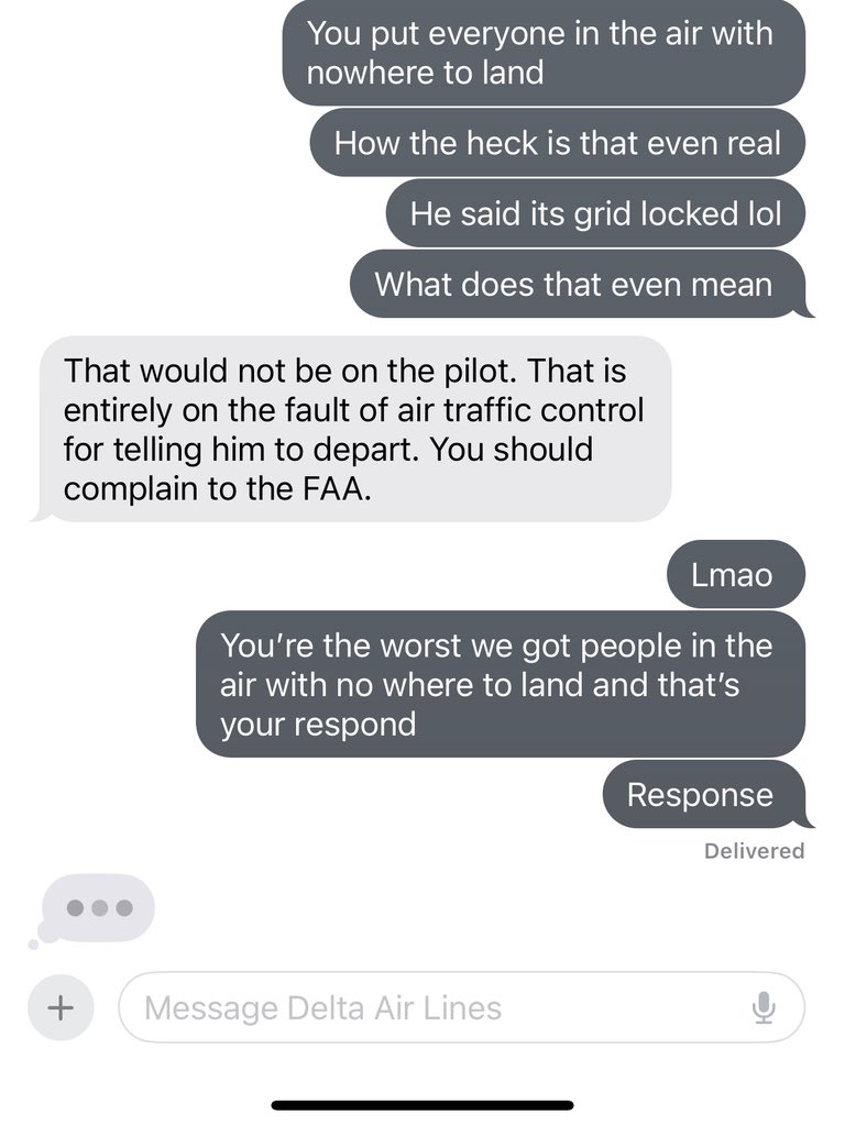 JeffSamona's tweet photo. @Delta how on earth does your agent respond this way https://t.co/CVPcpUNLT7
