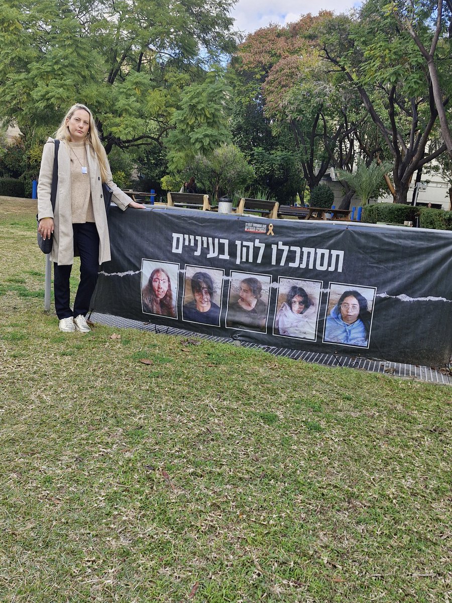 _NaamaLevy's tweet photo. At the university, at the doctor's office, walking around the city - there are many brutal reminders of the 100 innocent civilians who are still being held captive by monsters in Gaza.

We want them ALL back! NOW!! 

#LetThemGoNow 
#BringThemHomeNow https://t.co/lUVTxztZq1