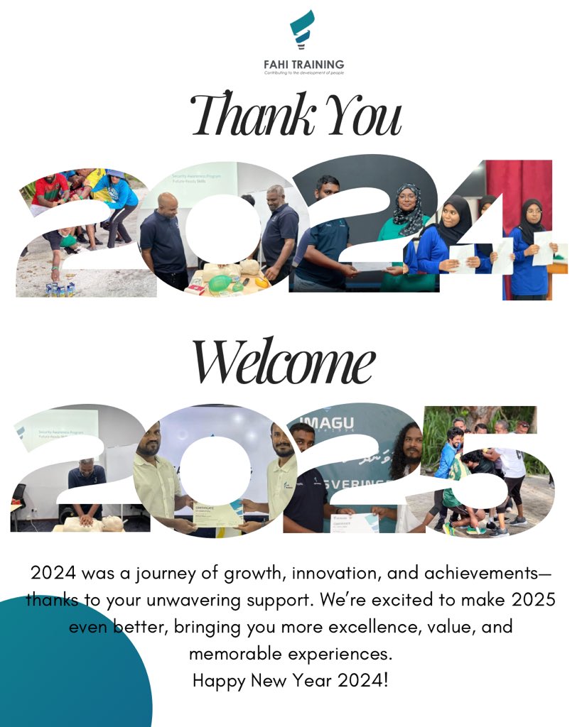 FahiTraining's tweet photo. As we step into a brand-new year, we’d like to extend our heartfelt gratitude to our amazing customers, dedicated team, and supportive community.

2024 was a journey of growth, innovation, and achievements—thanks to your unwavering support. We’re excited to make 2025 even better. https://t.co/lIe6FspYLN