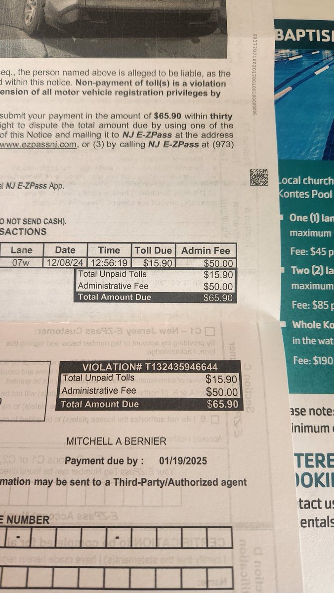 So....pay by mail requires a 50.00 administration fee? Can we do better <a href="/NJEZPass/">New Jersey EZ Pass</a>