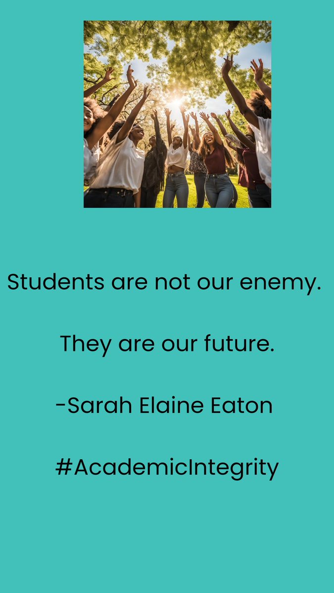 2024: Of all the talks I gave this year, this is the quote folks told me resonated the most with them: Students are not our enemy. They are our future. #AcademicIntegrity