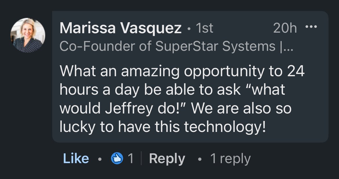 gitomer's tweet image. Using AI is actually pretty simple if you have the right platform, but in the end, it’s all about getting the right information. Info that you can turn into money. Learn more: Gitomer.ai.
(Want a test drive? No cost 3 day trial here: gitomer.ai/7a0s4d?friend=…) #AI