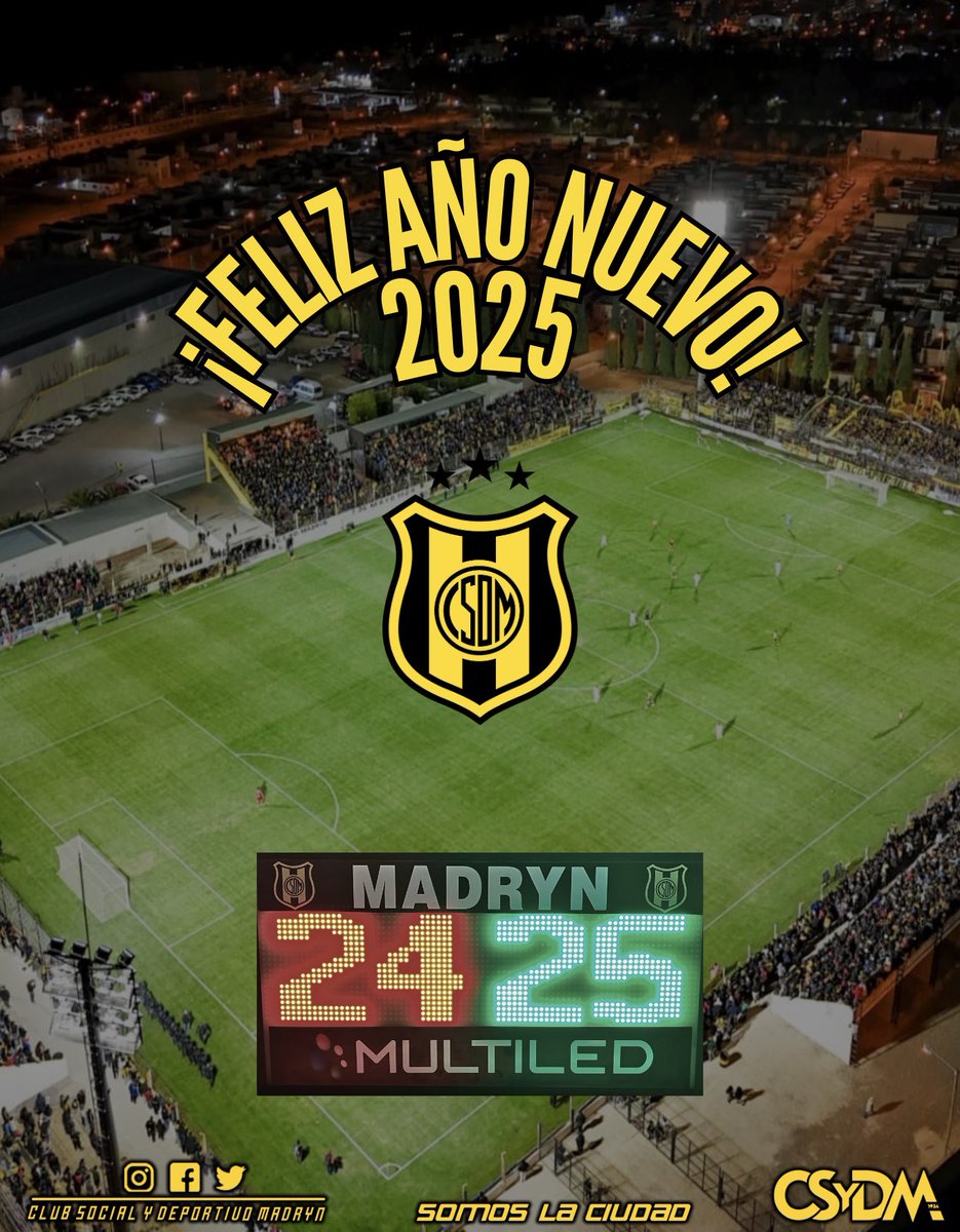 ClubMadryn's tweet image. Para nosotros este 2024 no fue un año más.

Fue nuestro Centenario, y creemos que hemos estado a la altura de lo que nos exige nuestra gente, y estos dos colores.

Más obras, más actividad social, y también grandes resultados deportivos.

Buscaremos seguir profundizando lo que…