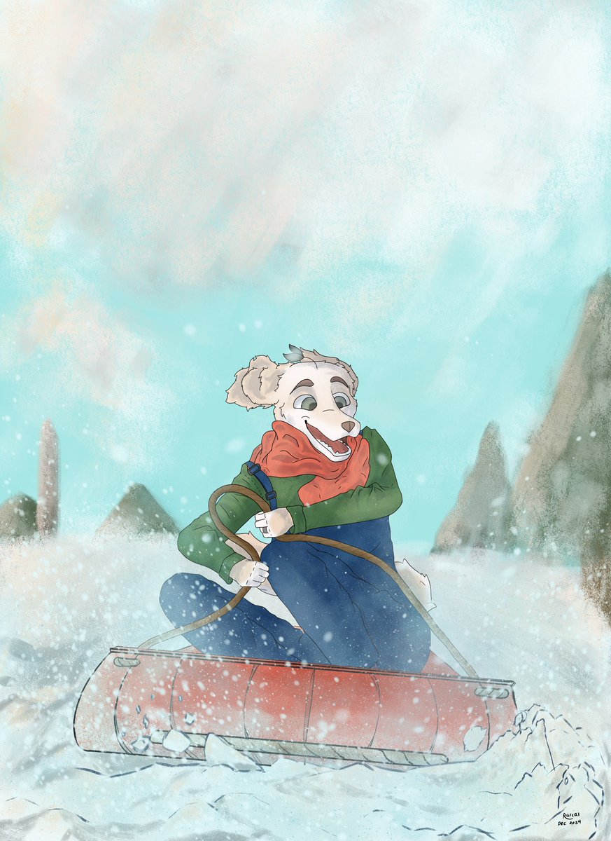 RascalFennecFox's tweet image. My part of the 2024 Christmas secret Santa! Me and @Zibe_  were each other's secret Santa! Had a blast drawing it!