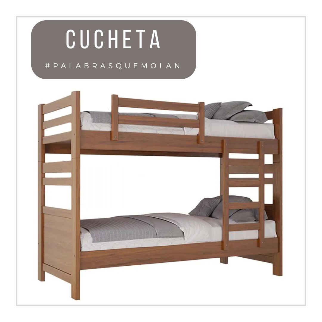La palabra "cucheta" es un término utilizado en algunas regiones de Argentina y Uruguay para referirse a una litera o cama superpuesta. 🛏️ 

#palabrasquemolan #escribir #aprender #vocabulario #español #nuevapalabra #concepto
#aprendenuevaspalabras #aprendeespañol #learningspanish
