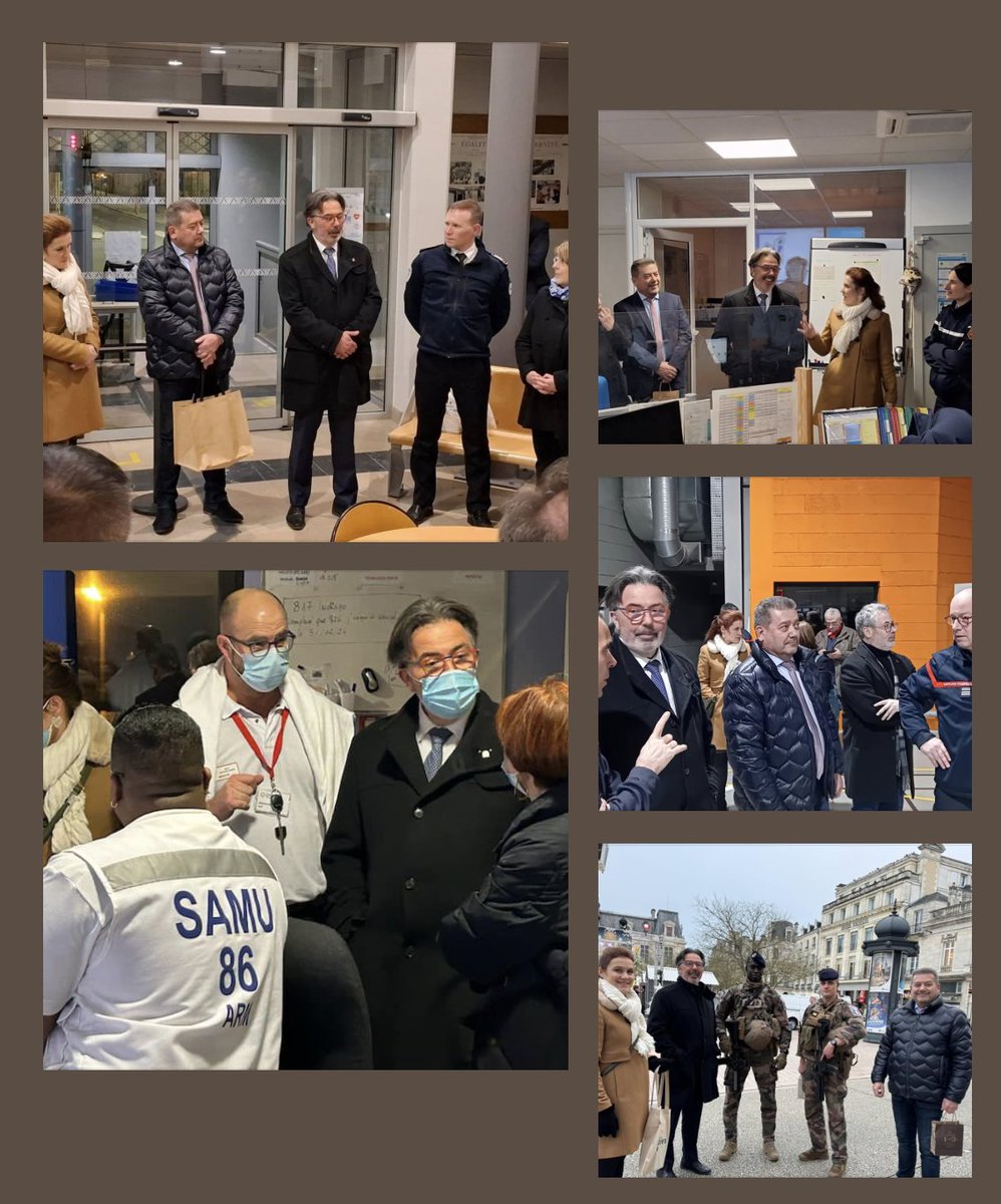 #31décembre | En cette nuit de réveillon, policiers, gendarmes, soldats de Sentinelle, personnels de santé du CHU de Poitiers et sapeurs-pompiers de la Vienne veillent sur nous avec dévouement
Merci à tous pour votre engagement ! 👏🚓🚑👮‍♂️👨‍⚕️ #Sécurité #Réveillon2024