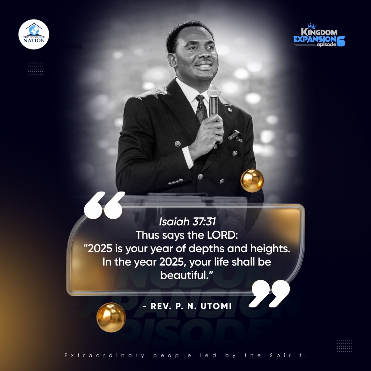 Thus says the LORD 
2025 is your year of depths and heights.
In the year 2025, your life shall be beautiful. Isaiah 37:31. -RPN

#RPN

#KingdomExpansion

Watch live, subscribe, like, and click 🔔