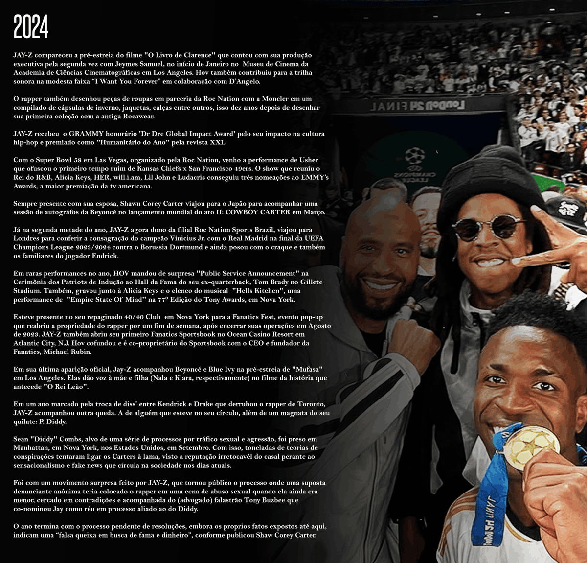 RETROSPECTIVA 2024: Das flores aos espinhos.

+Acompanhe VIDA &amp; CARREIRA do JAY-Z: hood-dream.com.br/editorial