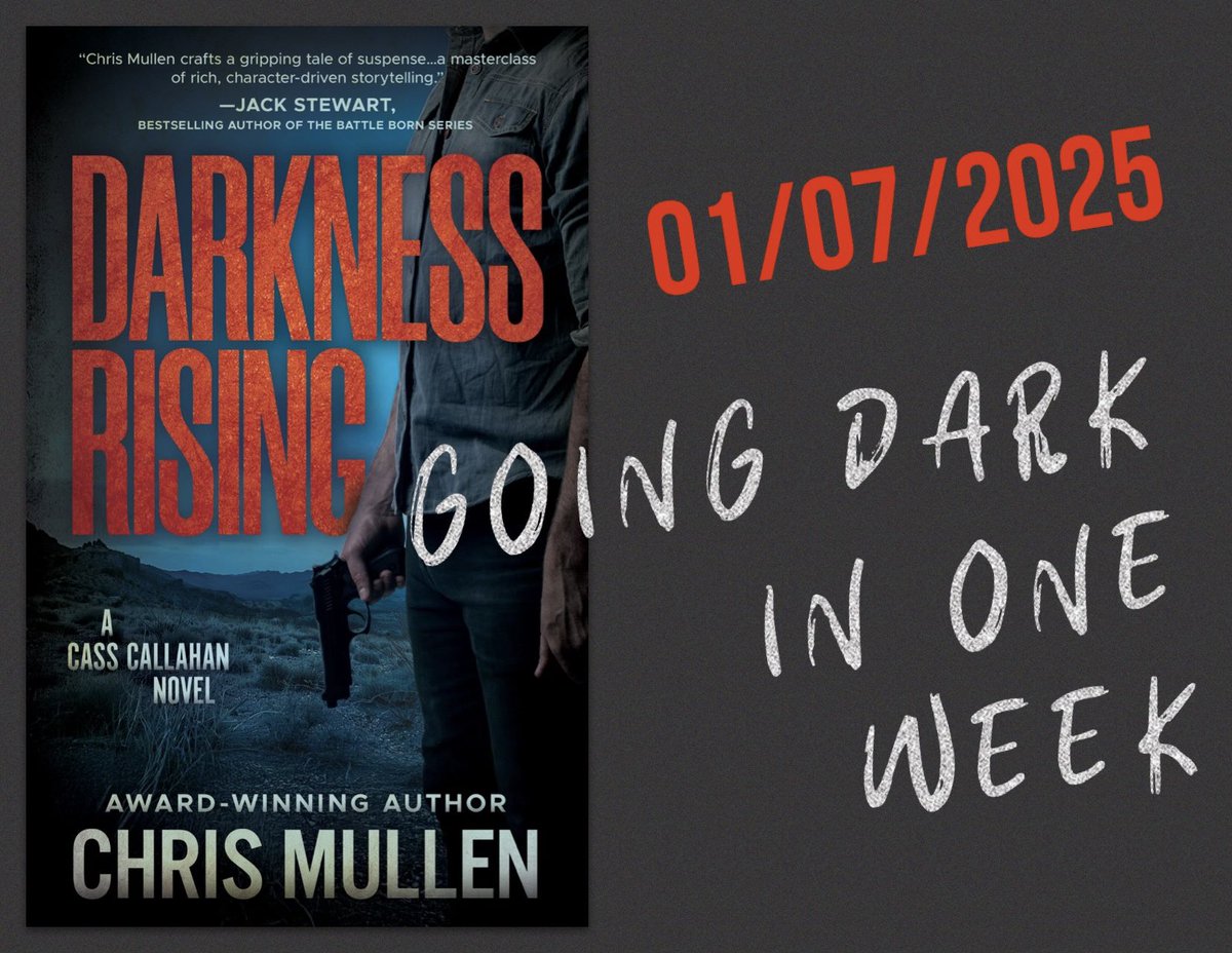 The clock is ticking…7…6…5…

Darkness Rising 
a.co/d/7gz3yiN

#PreOrderNow #NewBookRelease #BookLaunch #MustRead #BookLovers
#ReadersLife #bookstagram #AuthorLife
#CrimeFiction #MysteryNovel #SuspenseThriller #ComingSoon
#chrismullenwrites