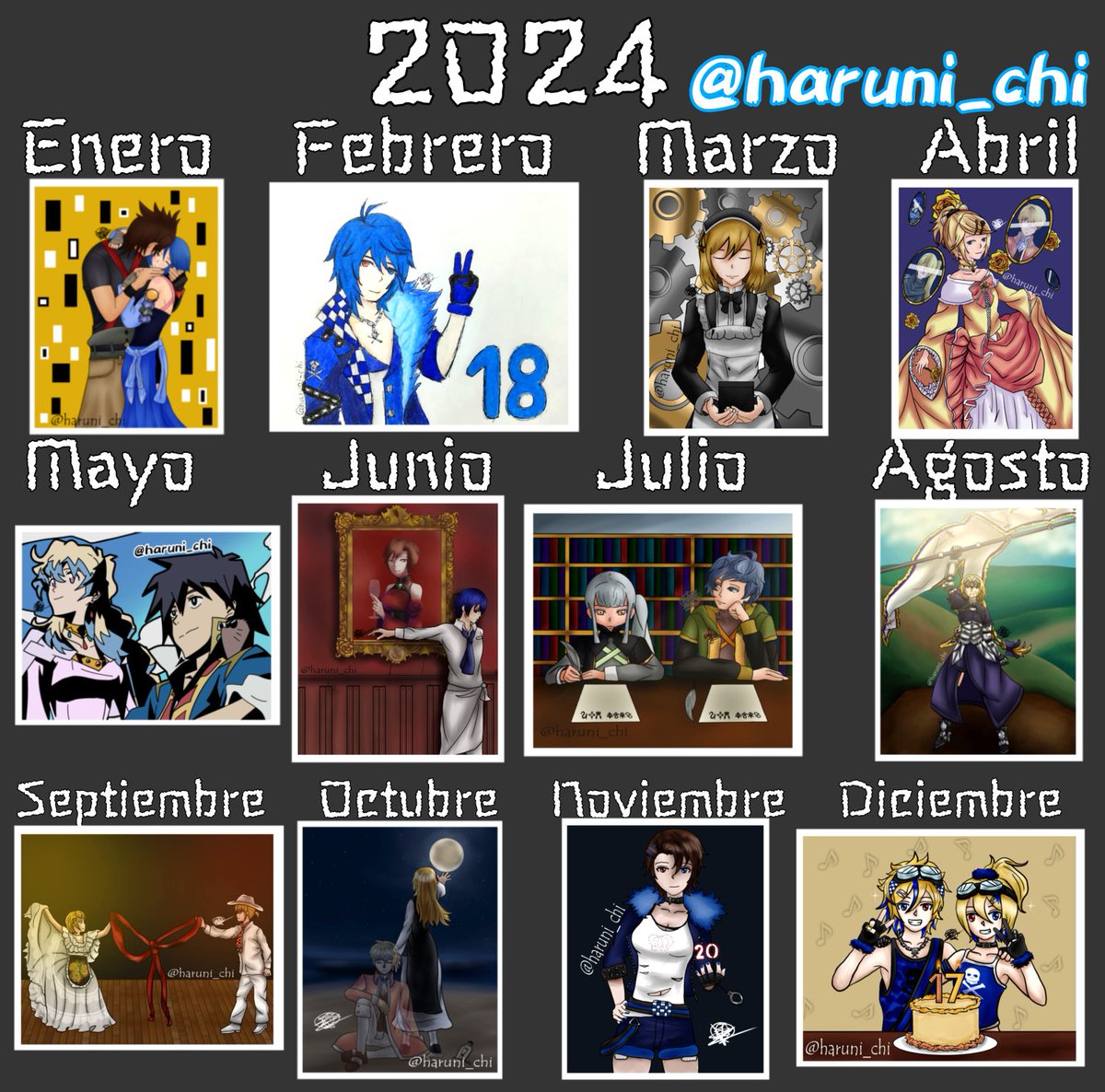 Before the year ends, I made a recap for the art I made in this year, thank you so much for the support and happy new year!!! 

#2024recap #kingdomhearts #VOCALOID #evilliouschronicles #tengentoppagurrenlagann #Artsummary2024