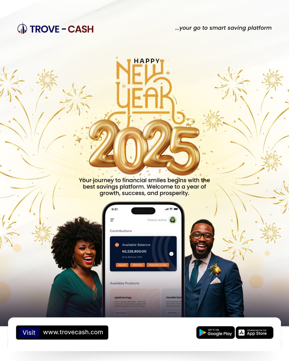 trovecash's tweet photo. Cheers to Bigger Dreams in 2025!

Every goal starts with a step, and every future starts with a plan. May you achieve your goals in 2025! 🥂🌠 

#trovecash #January2025 #Big2025 #SaveSmartLiveBetter https://t.co/7sz4CxdnwY