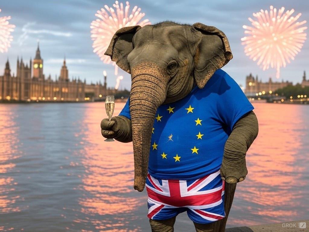 Brexit the Elephant wishes everyone a very Happy New Year and says he will be right here in Westminster hoping to be noticed in 2025. 

#BrexitTheElephant