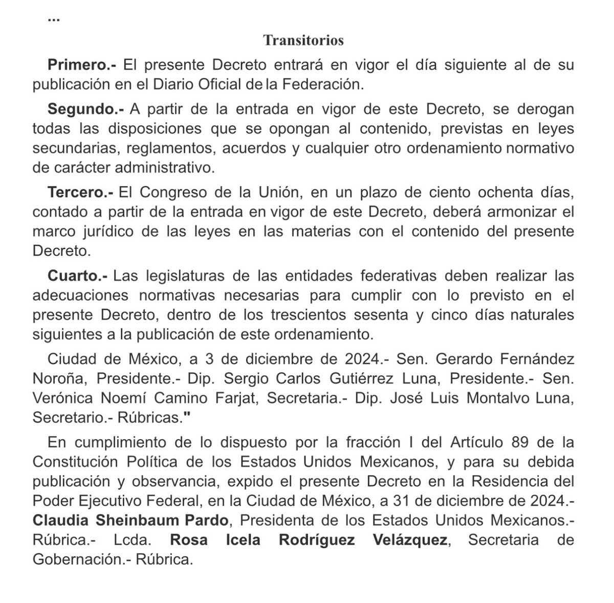 HOY 31 de diciembre de 2024 se acaba de publicar la REFORMA en la que se amplió el catálogo de delitos que ameritan PRISIÓN PREVENTIVA OFICIOSA.