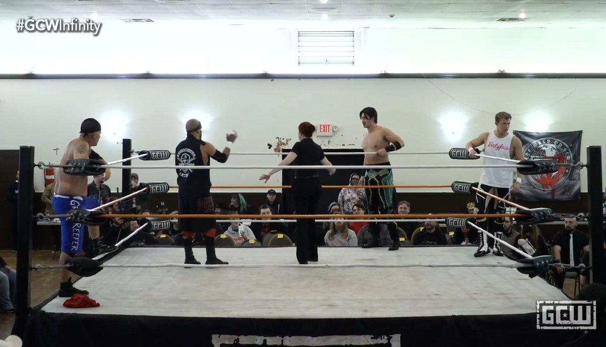 iixShinigamixii's tweet image. Griffin McCoy and Kerry Morton take on Homicide and Grim Reefer #GCWInfinity