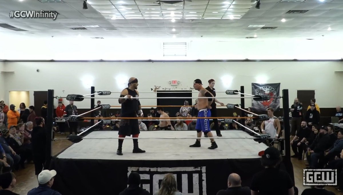 iixShinigamixii's tweet image. Griffin McCoy and Kerry Morton take on Homicide and Grim Reefer #GCWInfinity