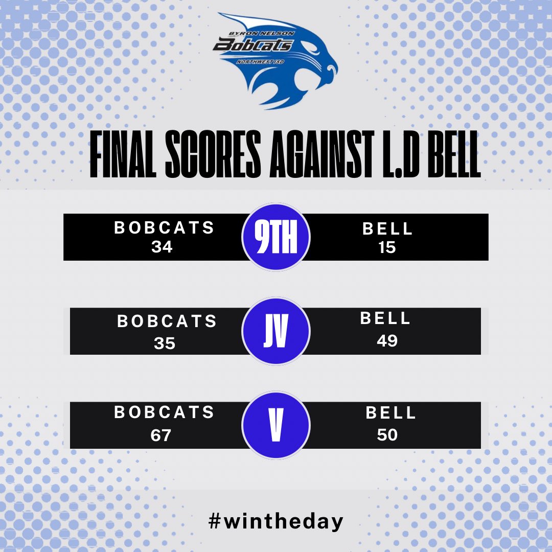 Byron Nelson Girls Basketball (@bnhsgbasketball) on Twitter photo Final scores against L.D Bell. JV fought a tough battle and took care of business. Varsity won to remain undefeated in district play. Come check us out on Friday as we take on Keller Central! 💙🐾 #wintheday
<a href="/tracie412/">Coach TRobb</a> <a href="/coachbfoster/">B. Foster</a> <a href="/Coach_Reeves28/">Bryan Reeves</a> <a href="/dfwvarsity/">dfw varsity</a> <a href="/NISDAthletics/">NISD Athletics</a> Final scores against L.D Bell. JV fought a tough battle and took care of business. Varsity won to remain undefeated in district play. Come check us out on Friday as we take on Keller Central! 💙🐾 #wintheday
<a href="/tracie412/">Coach TRobb</a> <a href="/coachbfoster/">B. Foster</a> <a href="/Coach_Reeves28/">Bryan Reeves</a> <a href="/dfwvarsity/">dfw varsity</a> <a href="/NISDAthletics/">NISD Athletics</a>