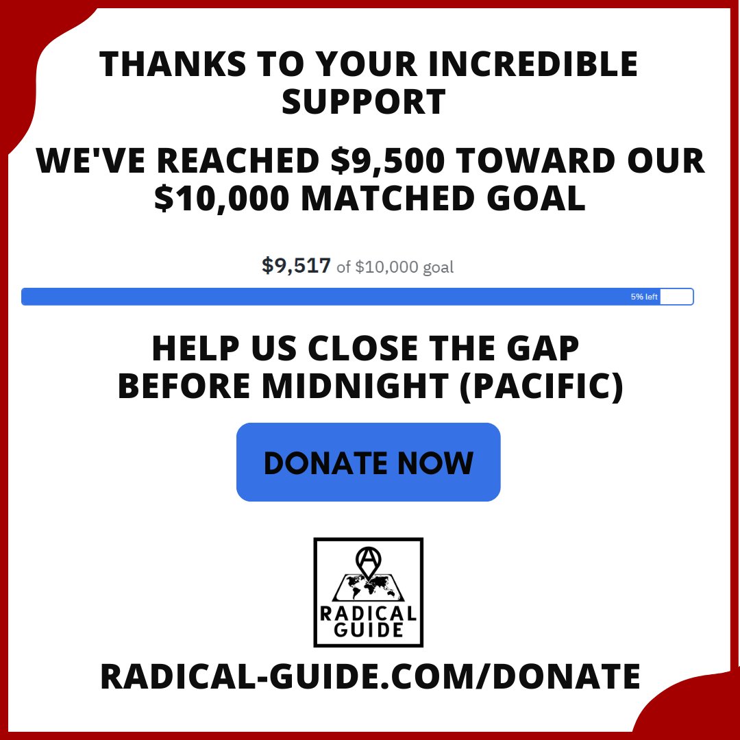 We are almost there! Please share and donate if you can. radical-guide.com/support-a-radi…

#donate