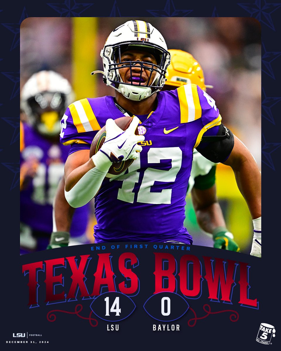LSUfootball's tweet image. Tigers Lead After 1 Quarter
