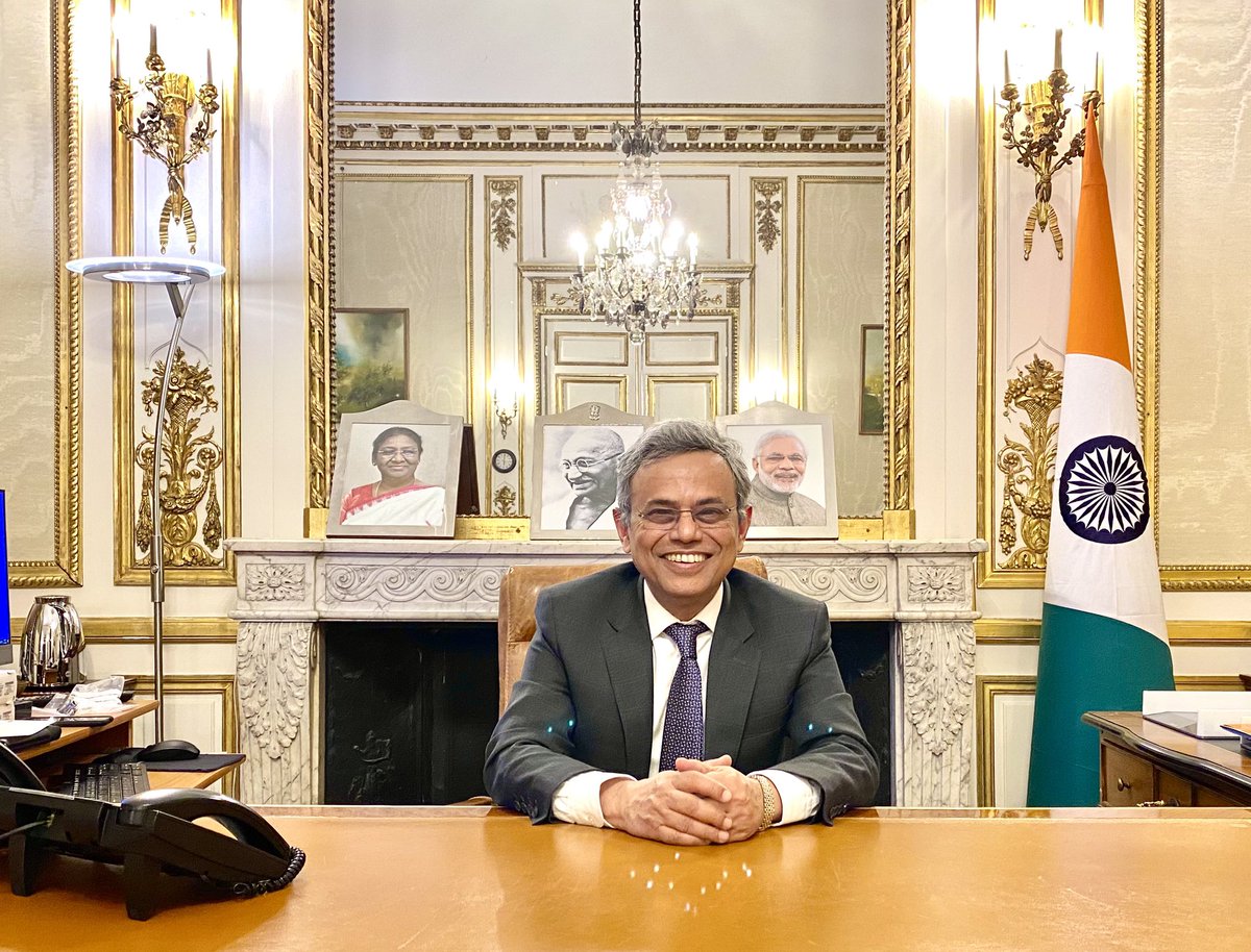 Signing off as Ambassador of 🇮🇳 in France &amp; Monaco on 31.12.24. 
Also from the Foreign Service.

Privileged to serve for 4 years in an exceptional 🇮🇳🇫🇷 strategic partnership.

Strong growth; concrete milestones; new initiatives.
Super outreach in France &amp; with Indian diaspora.