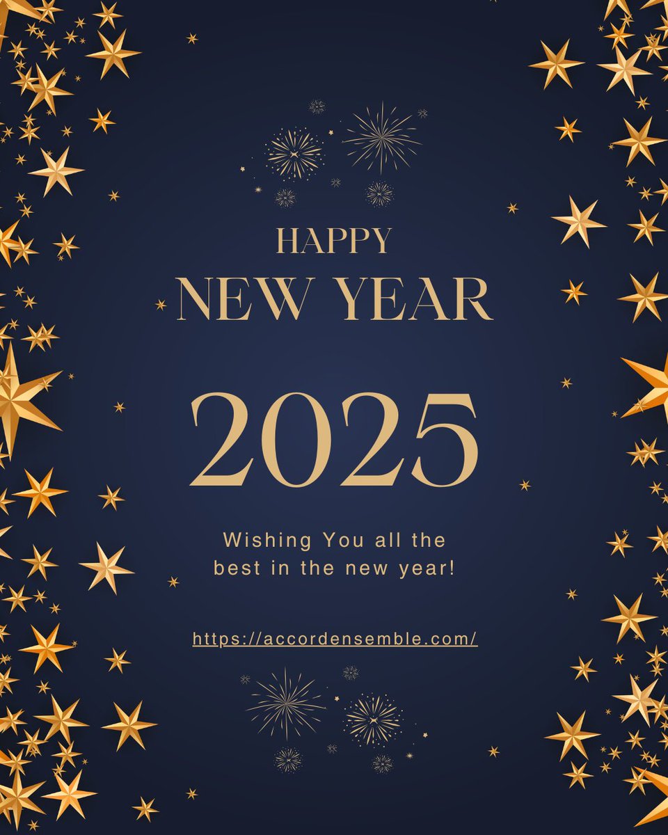 AccordEnsemble's tweet photo. A Happy New Year from Accord Ensemble! Wishing you a new year that makes you want to sing!

We look forward to your continued support going into 2025!

P.S. Keep an eye our for Accord Ensemble events this upcoming year!

#Choir #concert #caberet #edmonton #edmontonliving https://t.co/05X2n0hrx7