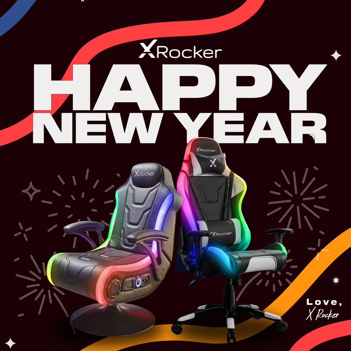 XRockerGaming's tweet photo. ๐โจ Happy New Year from X Rocker! โจ๐
๐ฅณ Hereโs to new adventures, epic gaming sessions, and an even bigger and better 2025! ๐ฎ๐
Wishing you all a year filled with success, joy, and unbeatable gaming setups! ๐ช
#HappyNewYear #XRockerGaming #ThankYouGamers ย #NewYear2025 https://t.co/xrbqQ7VoKa