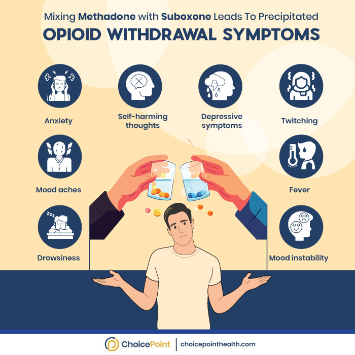 ChoicepointH's tweet photo. Methadone and Suboxone are medications used to treat opioid addiction. Both are FDA-approved. However, they should never be taken together or used as substitutes for one another.

Please schedule a consultation by calling 844.445.2565 for clinical advice about these medications. https://t.co/253dU2ECVh