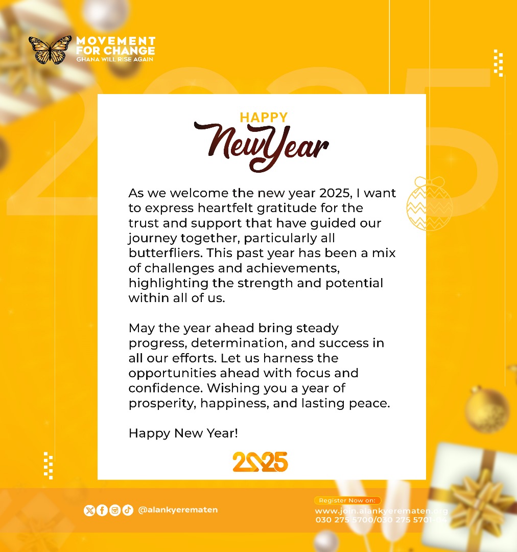 AlanKyerematen's tweet image. As we welcome the new year 2025, I want to express heartfelt gratitude for the trust and support that have guided our journey together, particularly all butterfliers. This past year has been a mix of challenges and achievements, highlighting the strength and potential within all…