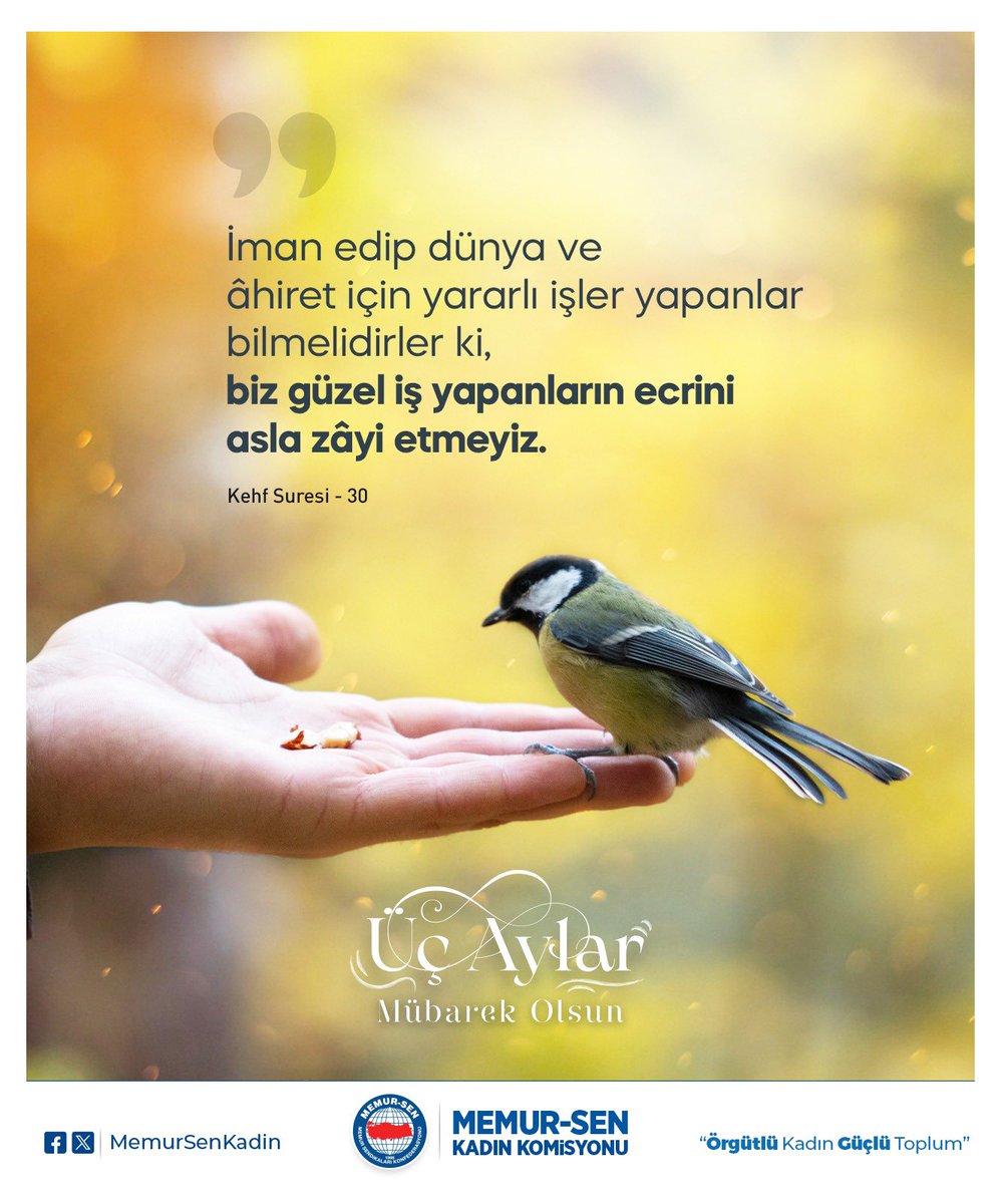 Üç Aylar Mübarek Olsun 🌙

Mübarek Üç Ayların tüm insanlığa barış, huzur, rahmet ve berekete vesile olmasını temenni ediyorum..

#ÜçAylarımızMübarekOlsun