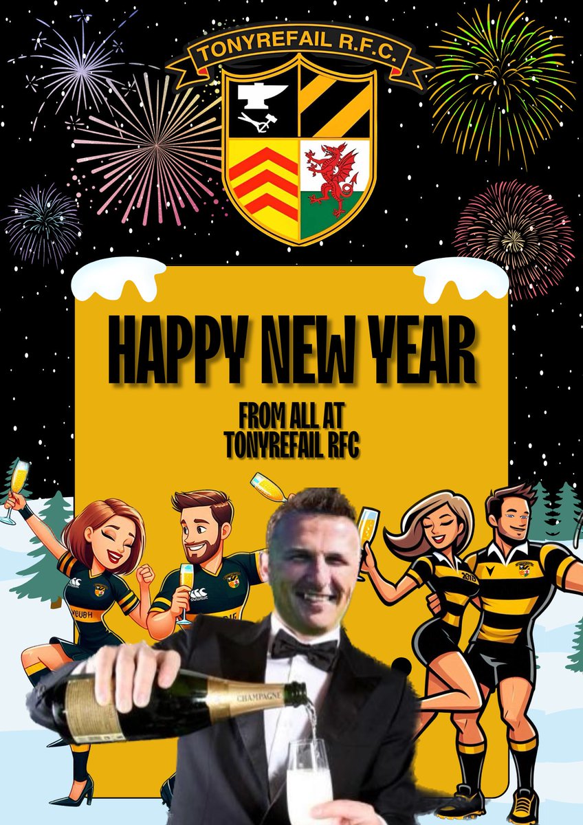 To our little village and beyond we wish you a very happy new year! 

Our players, members, committee and staff would love to see more of you all in 2025! 

There will always be a warm welcome at Tonyrefail RFC and at Parc Tylcha Fawr 

🖤🧡