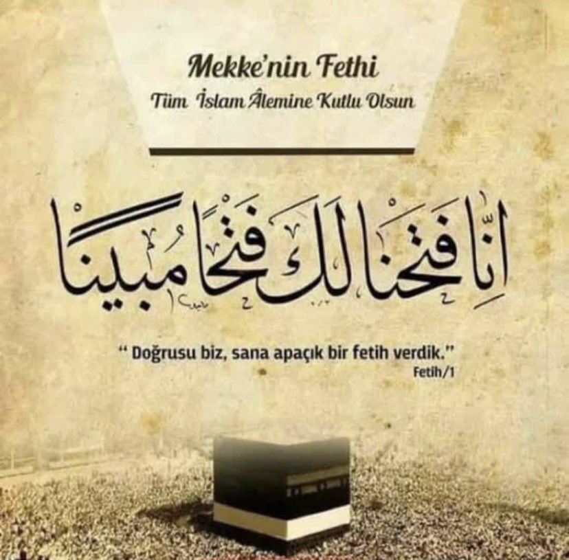 İnsanlığın İnşirah’ı Mekke’nin Fethi Mübarek olsun …

#MekkeninFethiMübarekOlsun #1ocak2025 #YılbasıKutlamıyorum