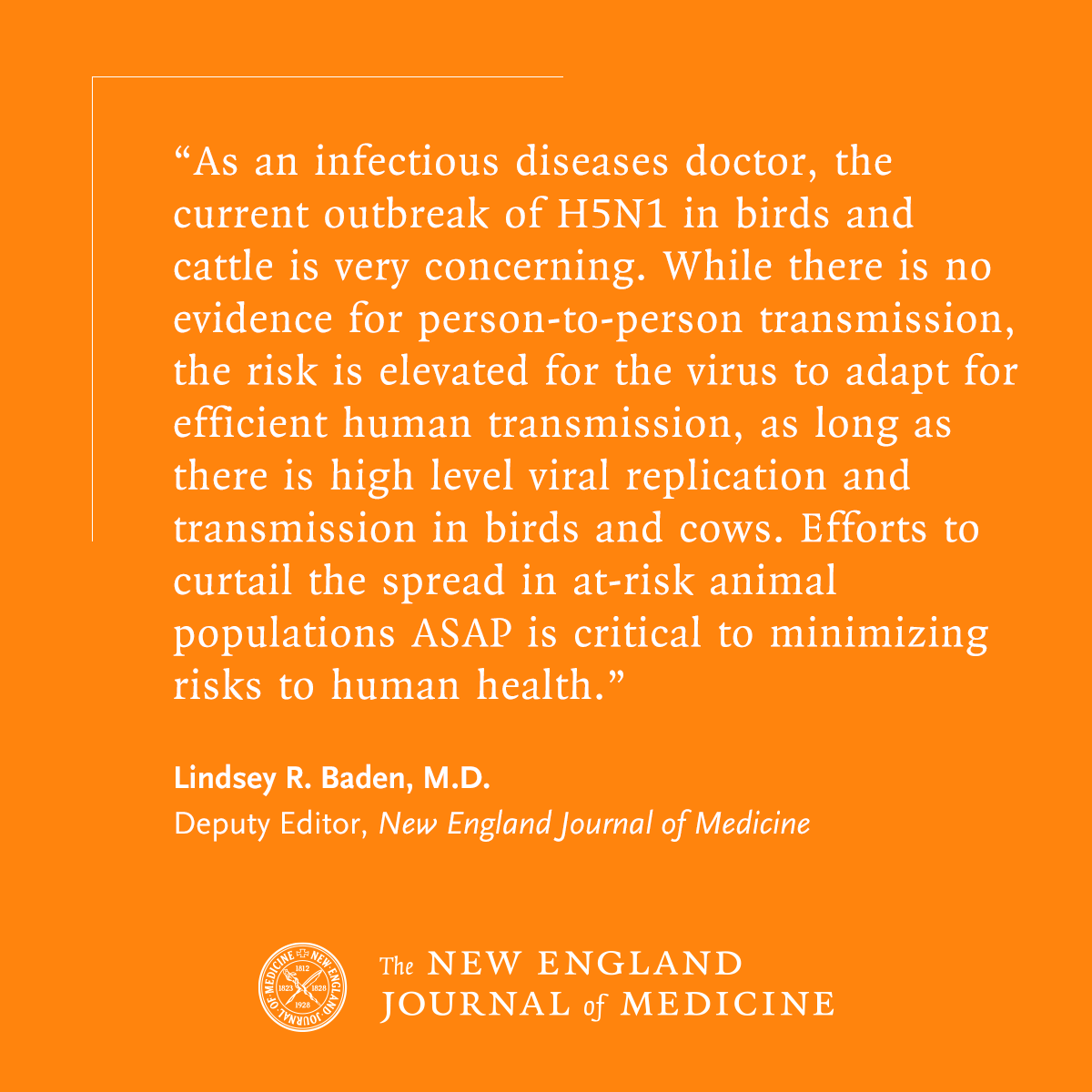 Original Article: Highly Pathogenic Avian Influenza A(H5N1) Virus Infections in Humans nej.md/3VU4R8I

Editorial: The Emerging Threat of H5N1 to Human Health nej.md/4fKc42s