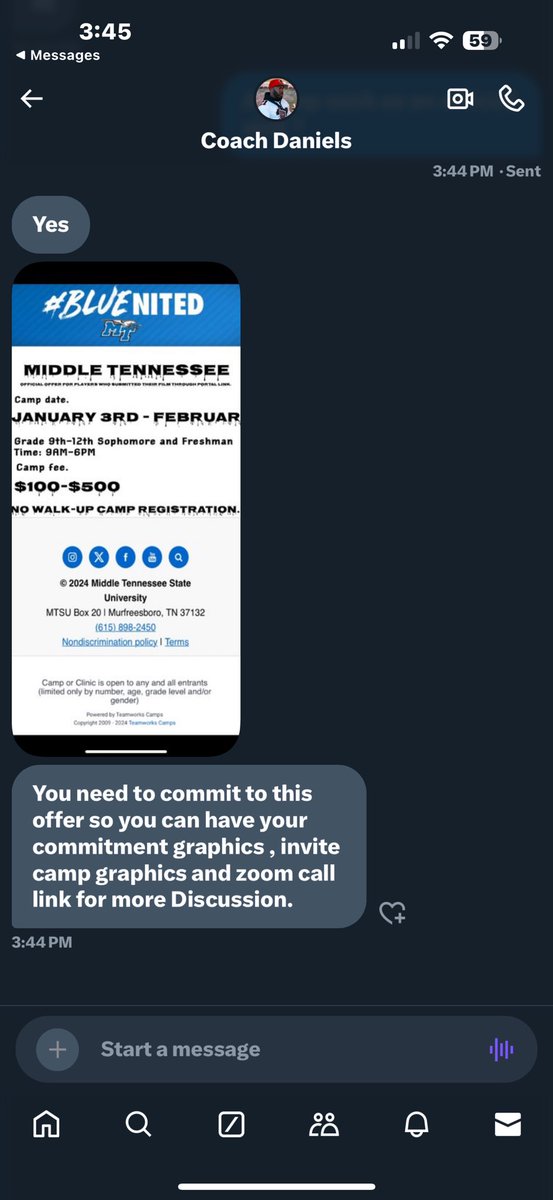 Ryan Vandervort (@ryan_vandervort) on Twitter photo Please be aware of <a href="/CoachDanie71888/">Coach Daniels</a> This has scam written all over it. I’m sure he will block and make a new acct but parents and athletes please be aware that if u are not communicating with someone directly from a program you are NOT being offered. Do NOT pay $$$ #Share Please be aware of <a href="/CoachDanie71888/">Coach Daniels</a> This has scam written all over it. I’m sure he will block and make a new acct but parents and athletes please be aware that if u are not communicating with someone directly from a program you are NOT being offered. Do NOT pay $$$ #Share