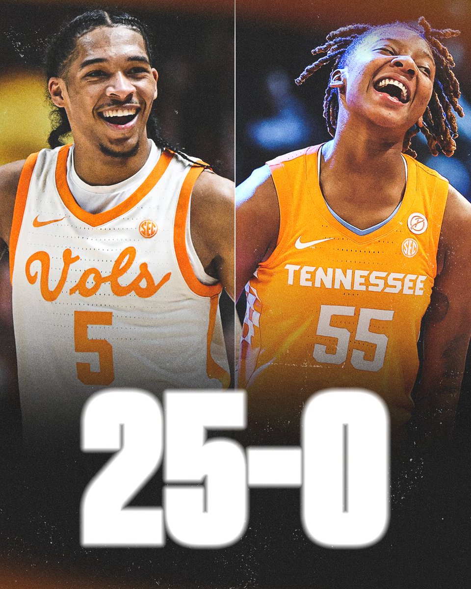 Undefeated heading into 2025 🔥🔥

<a href="/Vol_Hoops/">Tennessee Basketball</a> and <a href="/LadyVol_Hoops/">Lady Vols Basketball</a> have been ELITE this season 🍊