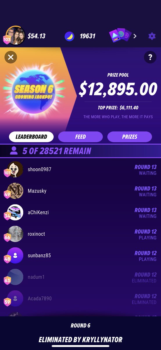 Brian Marchiano (@dls151) on Twitter photo One of these 5 players is gonna walk away with over $6K in free money just by playing <a href="/tallyup/">TallyUP! | Tournament for billions.</a> check it out One of these 5 players is gonna walk away with over $6K in free money just by playing <a href="/tallyup/">TallyUP! | Tournament for billions.</a> check it out
