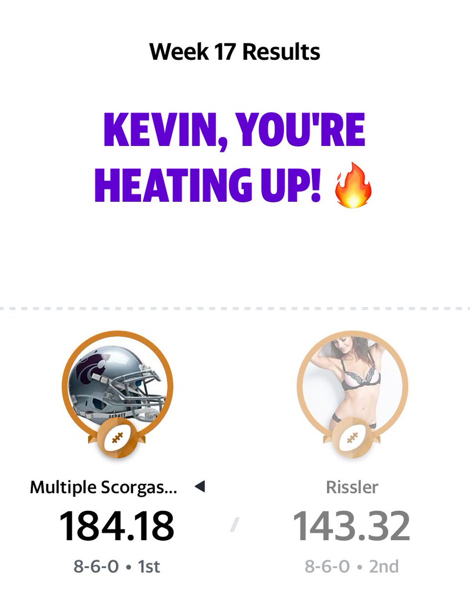 K-State Kevin ππ π (@pvcat82) on Twitter photo Check out my matchup recap at football.fantasysports.yahoo.com/f1/283928/recaβ¦ <a href="/YahooFantasy/">Yahoo Fantasy Sports</a> #FeeltheWins Check out my matchup recap at football.fantasysports.yahoo.com/f1/283928/recaβ¦ <a href="/YahooFantasy/">Yahoo Fantasy Sports</a> #FeeltheWins