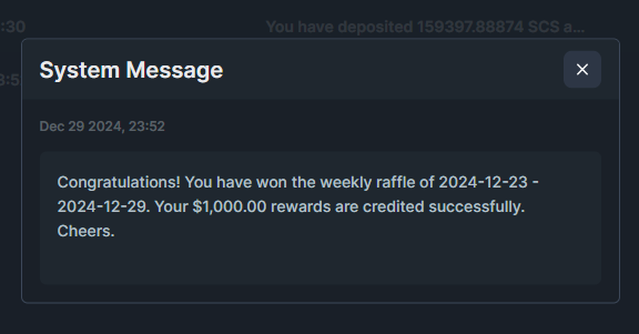 Feeling lucky! I won $1000 in Solcasino's weekly raffle! Huge thanks to <a href="/Solcasinoio/">Solcasino.io</a> for this amazing surprise!