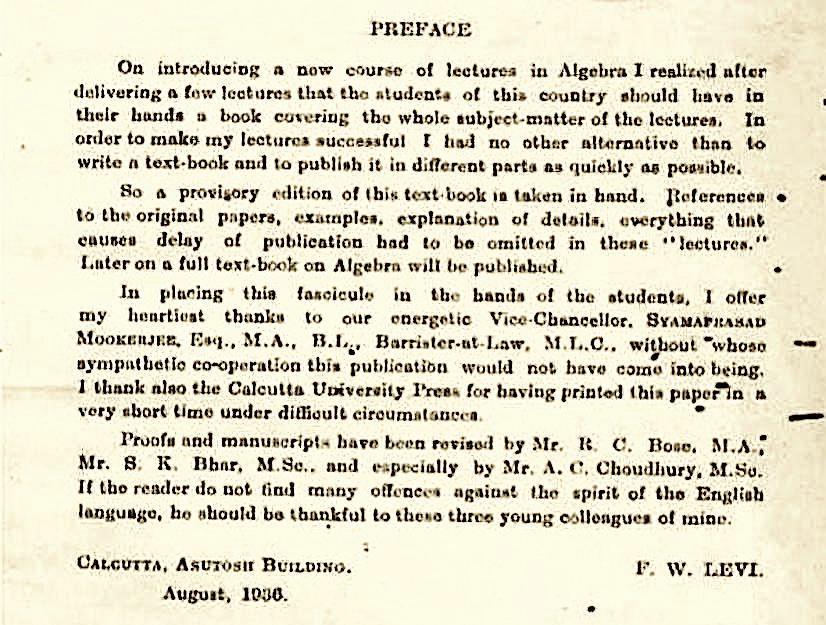 BhavanaMagazine's tweet photo. The mathematician who introduced #ModernAlgebra to Indians, Prof. Friedrich Wilhelm Levi.

Prof. Levi left Nazi Germany &amp; accepted the offer as the Chair of Mathematics at University of Calcutta in 1935, &amp; remained in India till his retirement in 1948.

https://t.co/89LavU4Dk3 https://t.co/f23pFUoibY