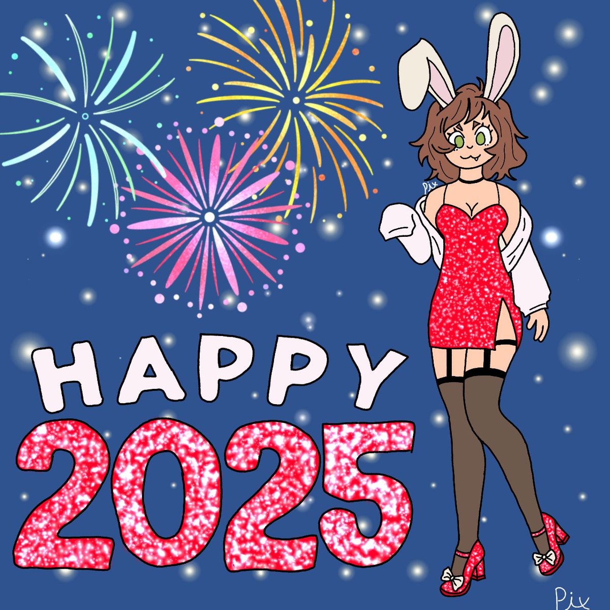 0PixlePix's tweet photo. Happy 2025, Bunnies! 🐇🎉
Join me for my first 8-hour stream to kick off the new year! ❤️🤍
📅 When: January 1st at 7:00 PM EST
 Schedule:
❤️ Stardew Valley until 8:30 PM
🤍 Valorant (my first time playing!) until 10:00 PM
❤️ Jackbox Games with friends until end! https://t.co/pBWSlCXRqV