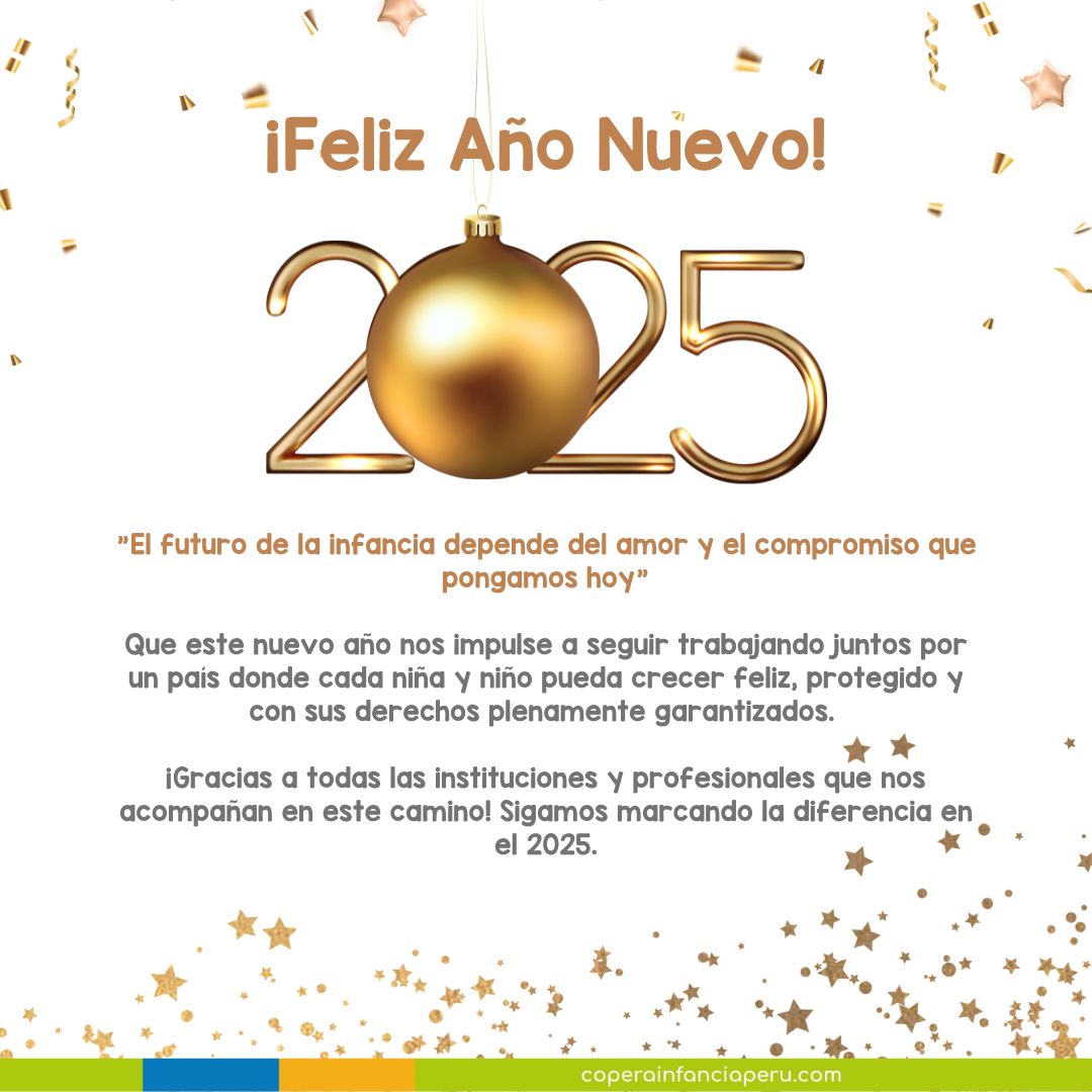 ¡Feliz Año Nuevo 2025!

Gracias a cada institución y profesionales que ha caminado junto a nosotros en este 2024.

#CadaNiñayNiñoCuenta #InfanciaPrimero
