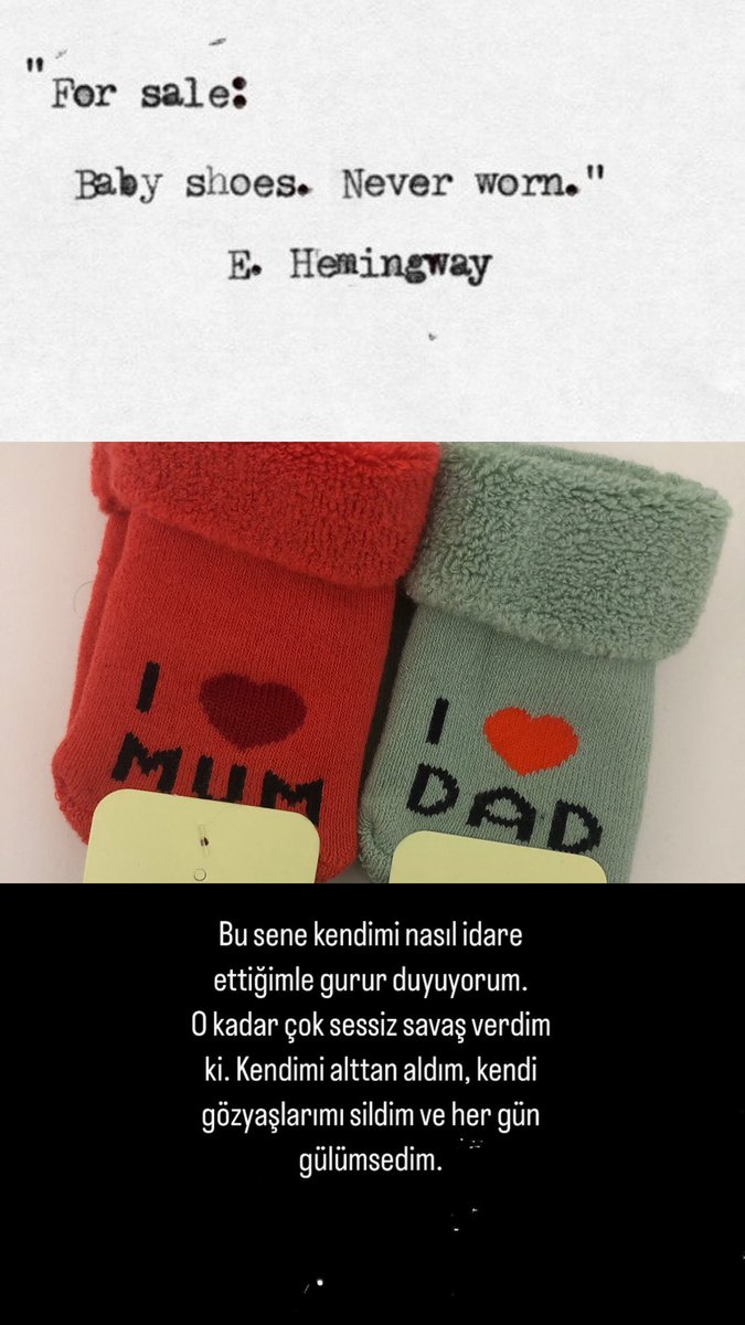 Ben bu sene bebeğimi kaybettim 2024 benim için büyük bir matem senesiydi. Artık eskisi gibi değilim. 2025 yılı için herkese mutluluk ve sağlık diliyorum.