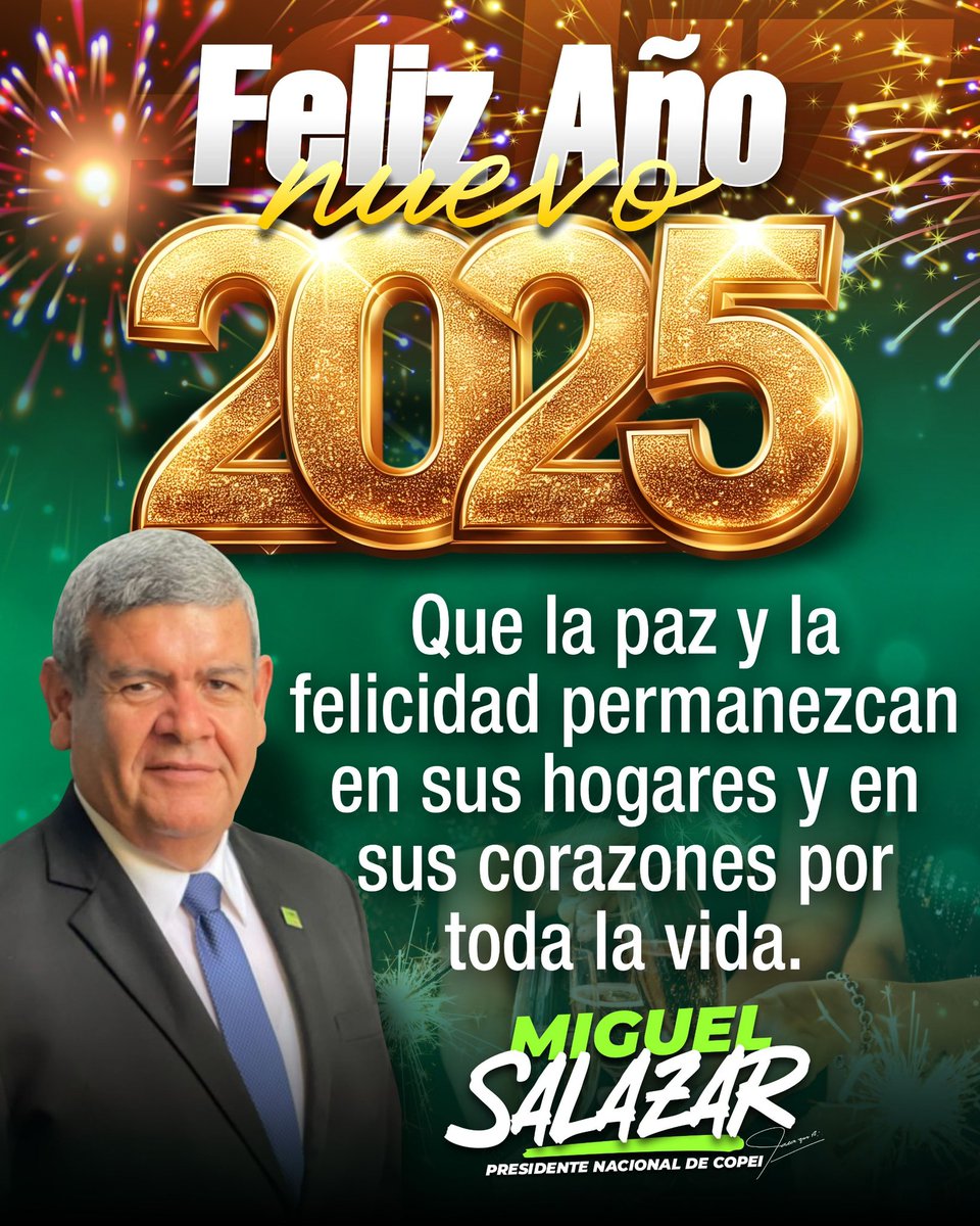 Queridos hermanos venezolanos y miembros de nuestro Partido Copei

En este nuevo año, queremos enviarles un mensaje lleno de esperanza y confianza en nuestro querido país. 

Que el 2025 sea un año de prosperidad, unión y logros para todos.