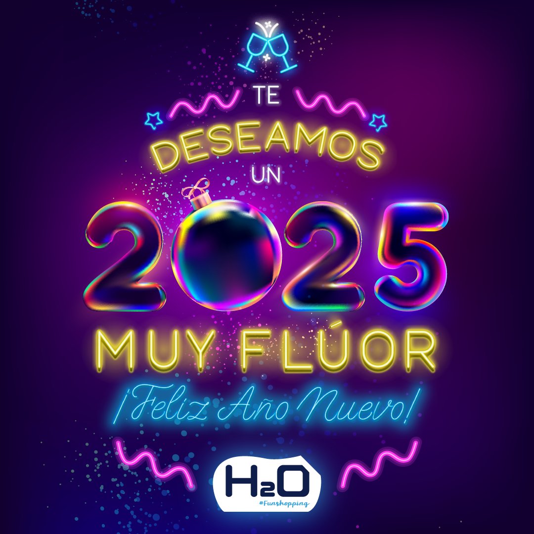 H2O Centro Comercial (@h2occ) on Twitter photo 🎆 ¡Adiós 2024, hola 2025! 🎆 Listos para otro año de risas, planes locos y momentos únicos contigo. Si el nuevo año trae más diversión que propósitos cumplidos, ¡nosotros firmamos ya! 😜 ¡Feliz año nuevo! 🥂✨
#FunExperiences #FunPlans #FelizAñoNuevo #Feliz2025 #H2OCC 🎆 ¡Adiós 2024, hola 2025! 🎆 Listos para otro año de risas, planes locos y momentos únicos contigo. Si el nuevo año trae más diversión que propósitos cumplidos, ¡nosotros firmamos ya! 😜 ¡Feliz año nuevo! 🥂✨
#FunExperiences #FunPlans #FelizAñoNuevo #Feliz2025 #H2OCC