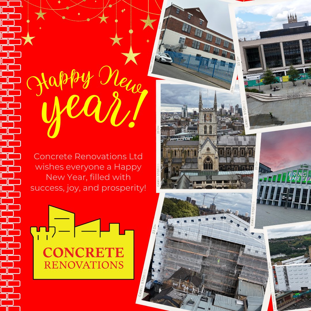 🎉 Happy New Year from Concrete Renovations Ltd! 🎉
Wishing you and your loved ones a prosperous and joyful New Year! 🌟🎆 #HappyNewYear #ConcreteRenovations #RestoringExcellence #HeritagePreservation