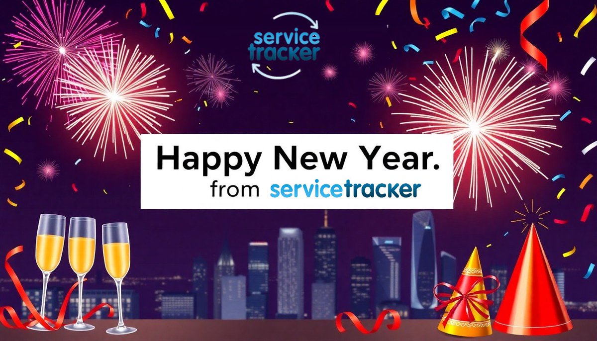 🎉 Happy New Year from ServiceTracker! 🎆 Thank you for an amazing year. Here's to 2025 filled with success and new opportunities! Let's make it great together! #HappyNewYear #ServiceTracker #2025Goals