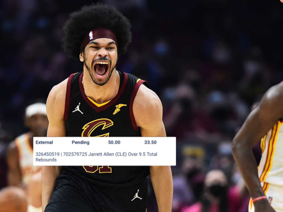 MaxBetzOnly's tweet photo. DAY 1 LADDER!!!🪜🪜🪜 

Jarrett Allen over 9.5 rebounds!!! 🔒🔒🔒🔒

$50————-> $83.50

Follow along! Happy new years!!! 
@NBA #nbaprops #nbapicks https://t.co/dA7nqv3IIc