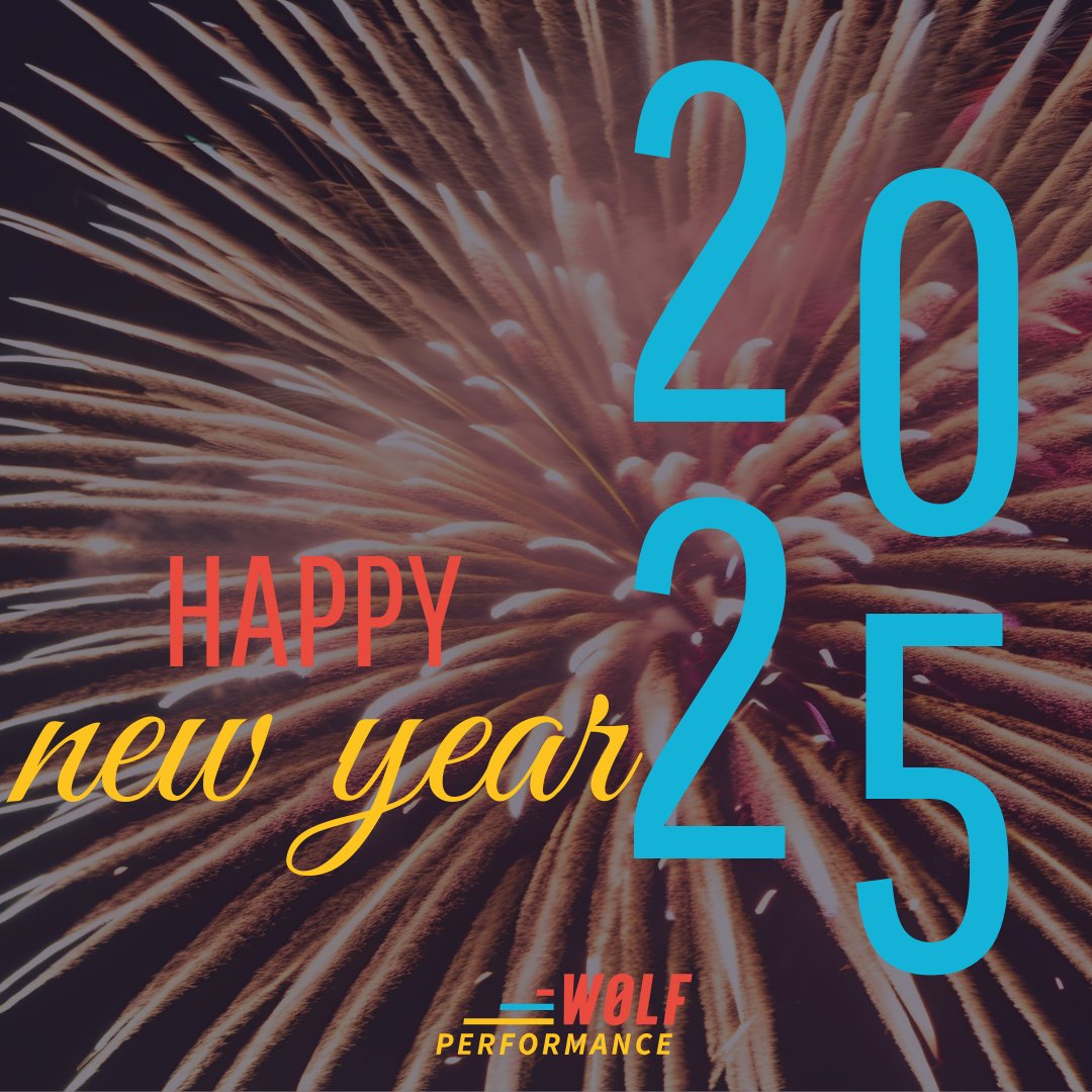WolfPerformance wenst jullie een gelukkig nieuwjaar vol sportieve doelen, doorzettingsvermogen en succes! 
Laten we samen het beste uit 2025 halen!