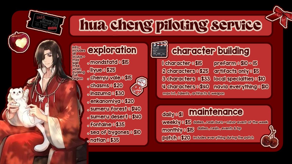 Booshy_pilot's tweet photo. 🦊 Hua Cheng Genshin, WuWa, and HSR Piloting Services! 🦊

⚜️ Let us handle the grind while you sit back and enjoy the rewards. 🦇

To pilot your account for you is my greatest honor! ❤️

#genshintwt #wuwatwt #hsrtwt https://t.co/PXB8rKxW5i