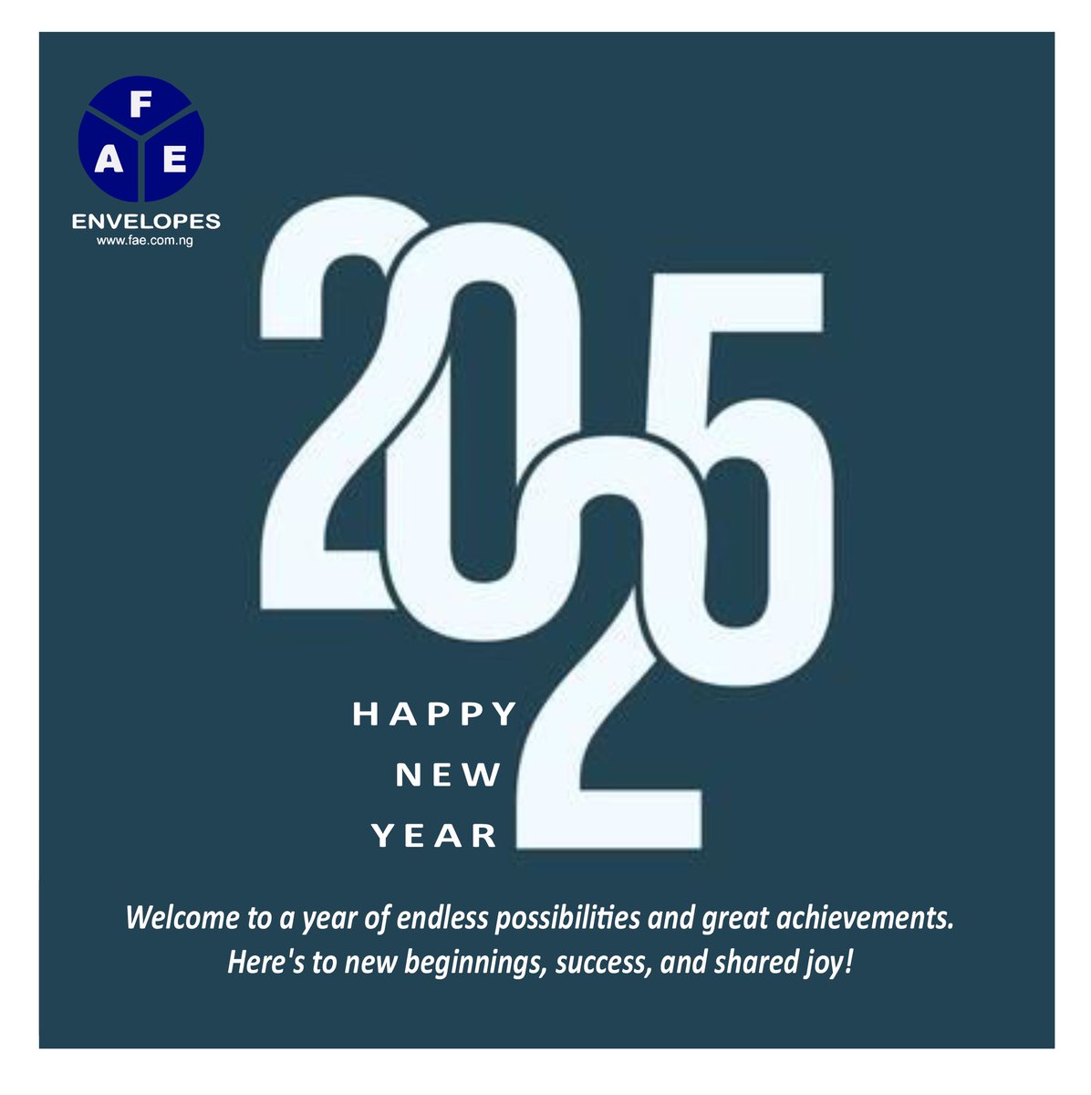 FaeLimited's tweet photo. 🎆 Happy New Year from FAE Limited! 🎆

Thank you for your unwavering support throughout 2024.

Here’s to another year of success, growth, and collaboration! Let’s make 2025 even more prosperous together!

#HappyNewYear2025 #FAEEnvelopesNo1 #ThankYou #2025Together https://t.co/4XvbqRDDSy