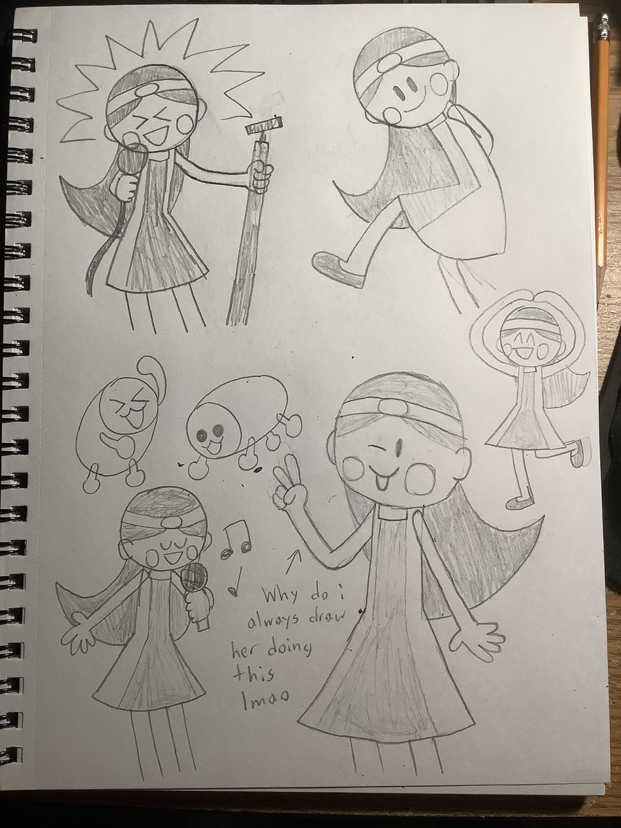 camations_'s tweet image. for my last art post of the year, here’s some hakuko sketches in the new sketchbook i got for christmas
#rhythmmasters #siivagunner #kfad #kingforanotherday 
#rhythmheaven #リズム天国 #sketchbook