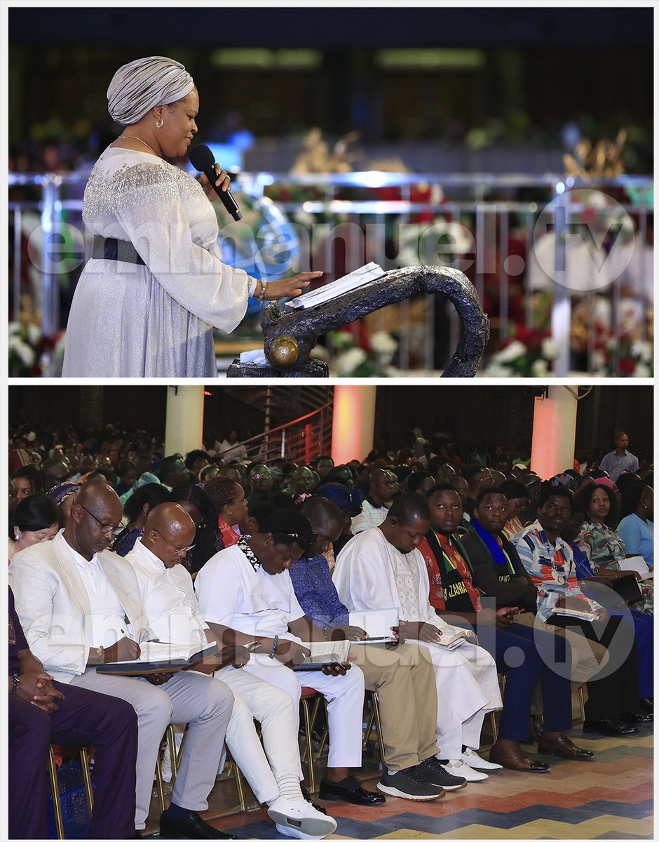 The woman of God reads from Proverbs 4:24-27 for her word of exhortation.